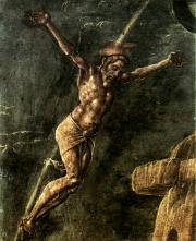 Cosimo Tura: Keresztre feszítés (Pinacoteca de Brera) 